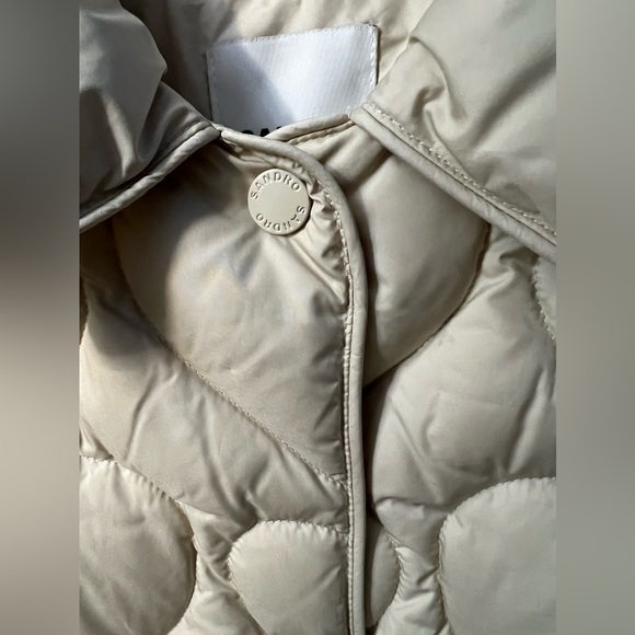 New Sandro Gloriana Heart Quilted Jacket Women’s Size 8 in Off White - Picture 6 of 11